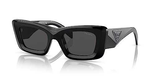 Prada Black Cat-Eye Sunglasses Grey Lens