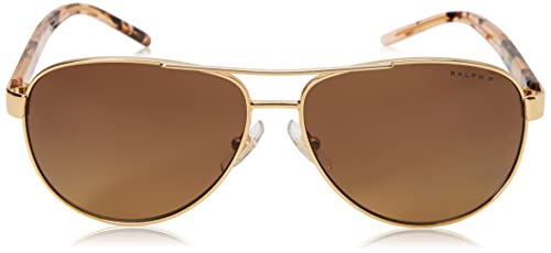 Ralph Lauren Women's Shiny Gold Aviator Sunglasses