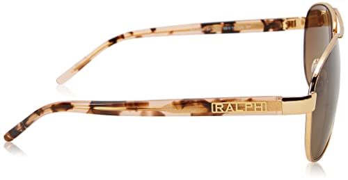 Ralph Lauren Women's Shiny Gold Aviator Sunglasses