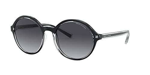 Armani Exchange Women's Round Sunglasses, Black/Grey Gradient, 55mm