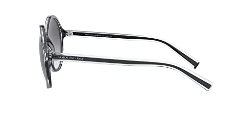 Armani Exchange Women's Round Sunglasses, Black/Grey Gradient, 55mm
