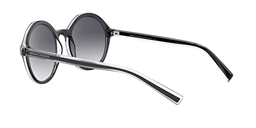 Armani Exchange Women's Round Sunglasses, Black/Grey Gradient, 55mm