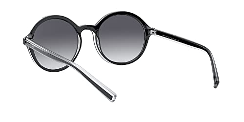Armani Exchange Women's Round Sunglasses, Black/Grey Gradient, 55mm