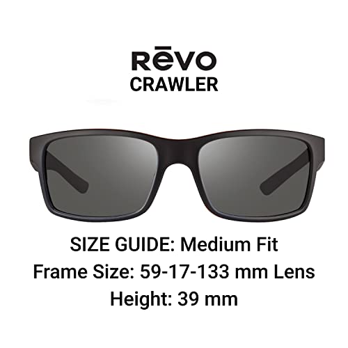 Revo Polarized Sport Wrap Sunglasses, Matte Black Tortoise