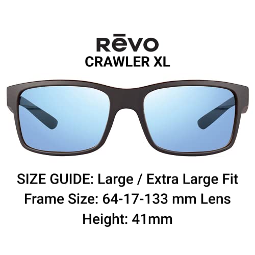 Revo Sunglasses Crawler XL: Matte Black Blue Water
