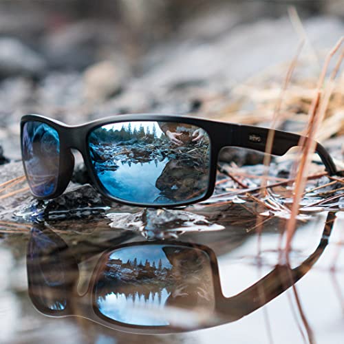 Revo Sunglasses Crawler XL: Matte Black Blue Water