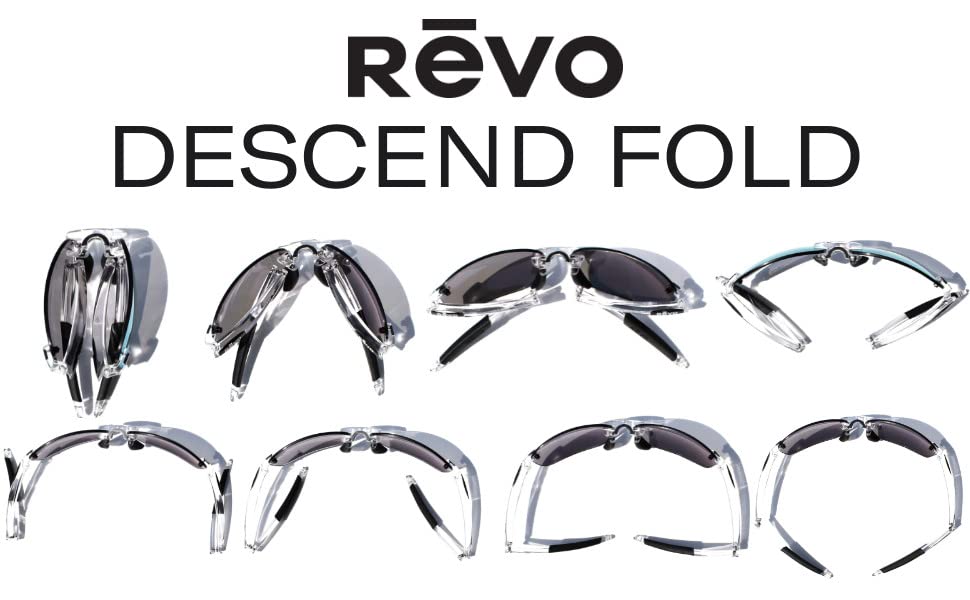 Revo Foldable Polarized Sunglasses: Blue Water Lens, Rimless Frame