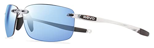 Revo Descend XL Polarized Sunglasses: Crystal Frame, Blue Lens