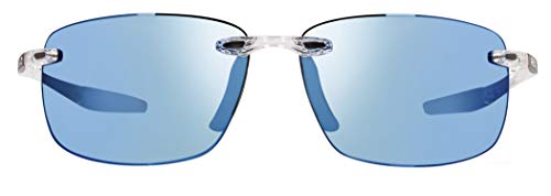 Revo Descend XL Polarized Sunglasses: Crystal Frame, Blue Lens