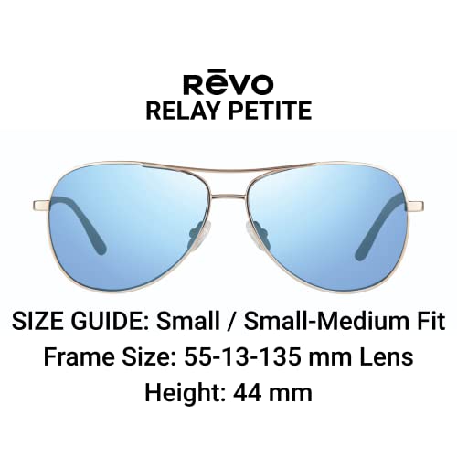Revo Petite Women's Polarized Aviator Sunglasses Blue Water