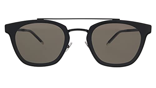 Saint Laurent Black Matte Frame Sunglasses, Grey Lenses