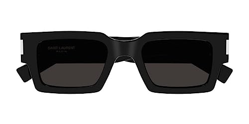 Saint Laurent 572 Square Sunglasses, Black-Crystal-Grey, Women's