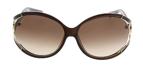 Salvatore Ferragamo Oval Sunglasses Brown/Gold SF600S 61mm