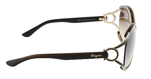 Salvatore Ferragamo Oval Sunglasses Brown/Gold SF600S 61mm