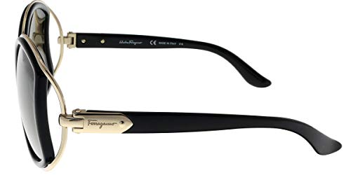 Salvatore Ferragamo Ladies Black Sunglasses - SF719S-001, 52/22/130