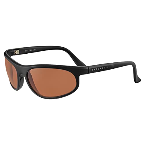 Serengeti Summit Men's Matte Black Wraparound Sunglasses