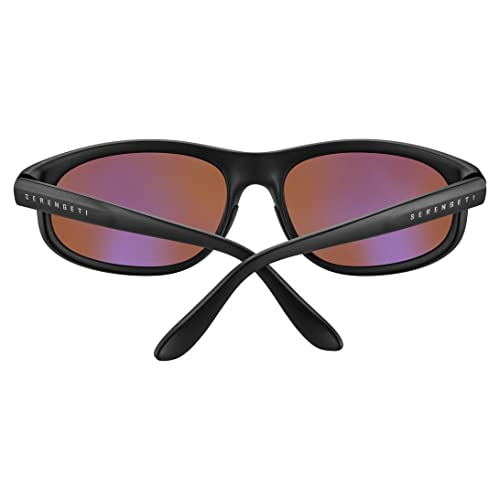 Serengeti Summit Men's Matte Black Wraparound Sunglasses