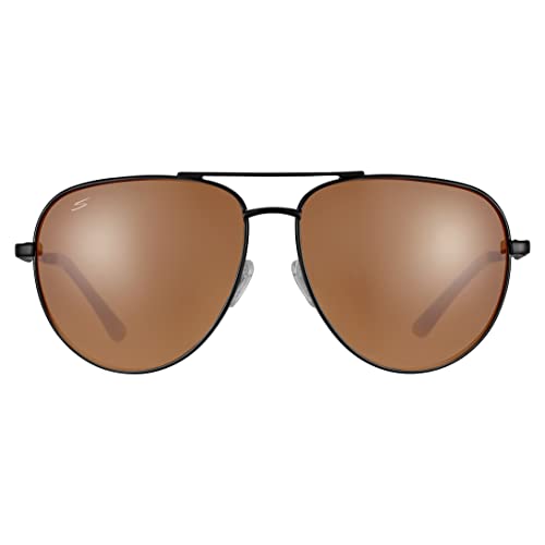 Serengeti Matte Black Aviator 2.0 sunglasses, Large Size