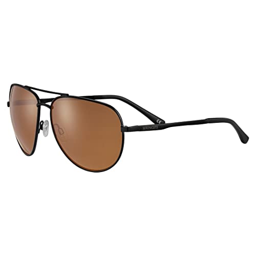 Serengeti Matte Black Aviator 2.0 sunglasses, Large Size