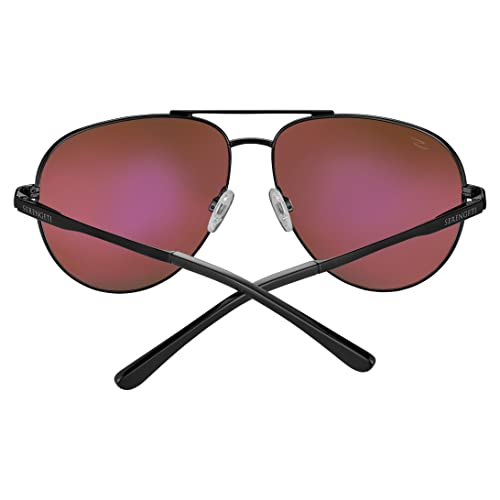 Serengeti Matte Black Aviator 2.0 sunglasses, Large Size