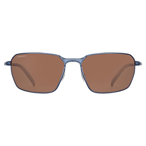 Serengeti Men's Shelton Oval Sunglasses, Navy Blue, Large