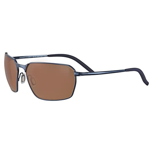 Serengeti Men's Shelton Oval Sunglasses, Navy Blue, Large