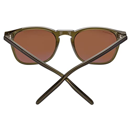 Serengeti DELIO Polarized Square Sunglasses, Crystal Khaki, Medium