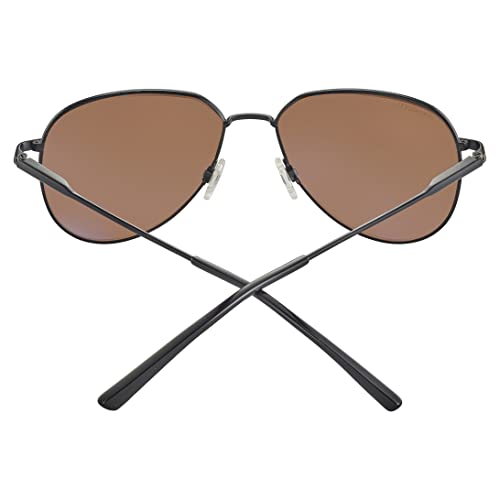 Matte Black Serengeti Polarized Square Sunglasses for Men