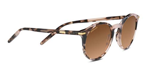 Serengeti - Leonora Shiny Striped Brown Polarized Sunglasses
