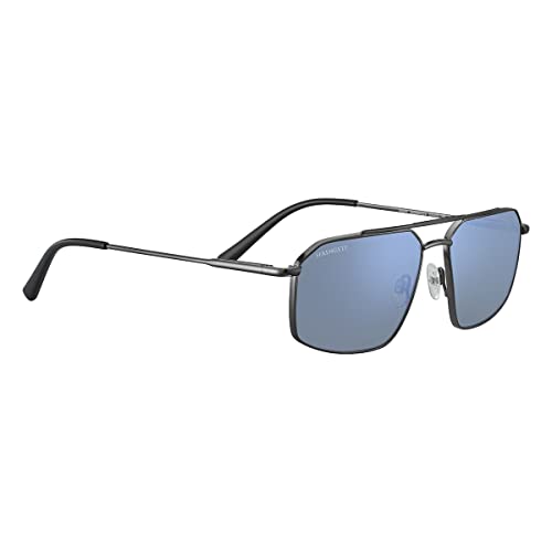 Serengeti Wayne Shiny Dark Gunmetal Polarized Sunglasses, Medium