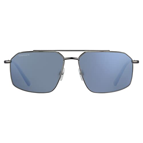 Serengeti Wayne Shiny Dark Gunmetal Polarized Sunglasses, Medium