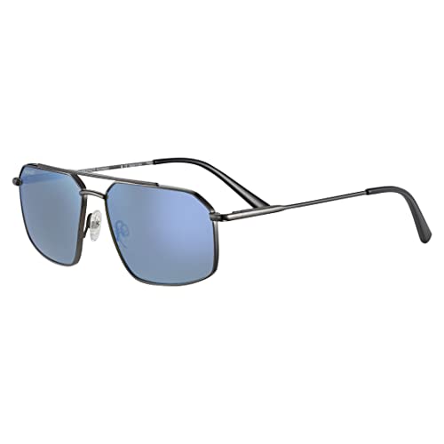 Serengeti Wayne Shiny Dark Gunmetal Polarized Sunglasses, Medium