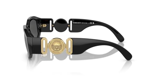 Versace Man Sunglasses: Black Frame, Dark Grey Lenses