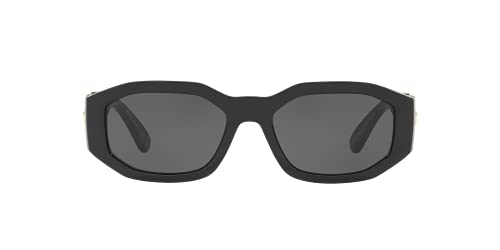 Versace Man Sunglasses: Black Frame, Dark Grey Lenses