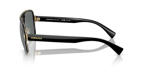 Versace Black Frame Sunglasses with Dark Grey Lenses
