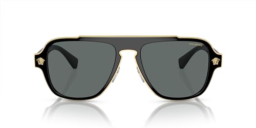 Versace Black Frame Sunglasses with Dark Grey Lenses