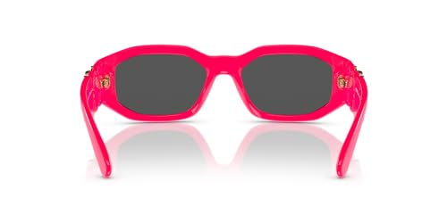 Versace Man Sunglasses, Fuxia Fluo Frame, Dark Grey