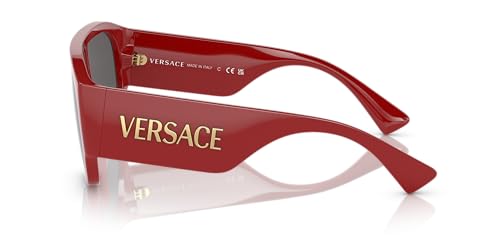 Versace Red Frame Sunglasses with Dark Grey Lenses