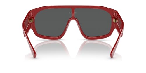 Versace Red Frame Sunglasses with Dark Grey Lenses