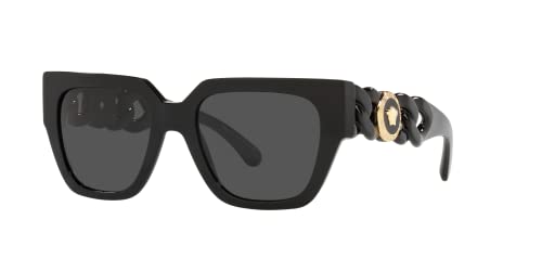 Versace Woman Black Frame Sunglasses with Dark Grey Lenses