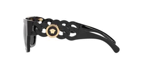 Versace Woman Black Frame Sunglasses with Dark Grey Lenses