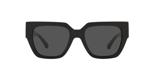 Versace Woman Black Frame Sunglasses with Dark Grey Lenses