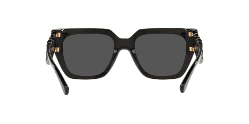 Versace Woman Black Frame Sunglasses with Dark Grey Lenses