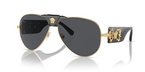 Versace Gold Frame Sunglasses with Dark Grey Lenses