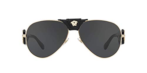 Versace Gold Frame Sunglasses with Dark Grey Lenses