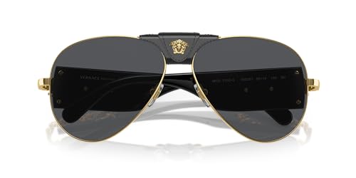 Versace Gold Frame Sunglasses with Dark Grey Lenses