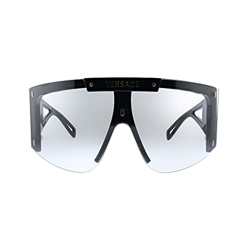 Versace VE 4393 Black Shield Sunglasses with Clip-On
