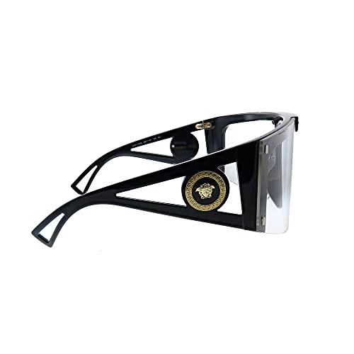Versace VE 4393 Black Shield Sunglasses with Clip-On