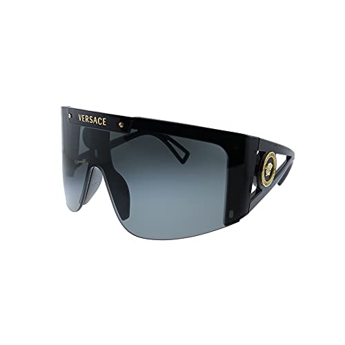 Versace VE 4393 Black Shield Sunglasses with Clip-On