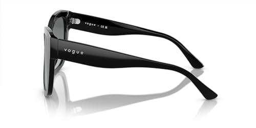 Vogue Woman Sunglasses: Black Frame, Grey Gradient Lenses